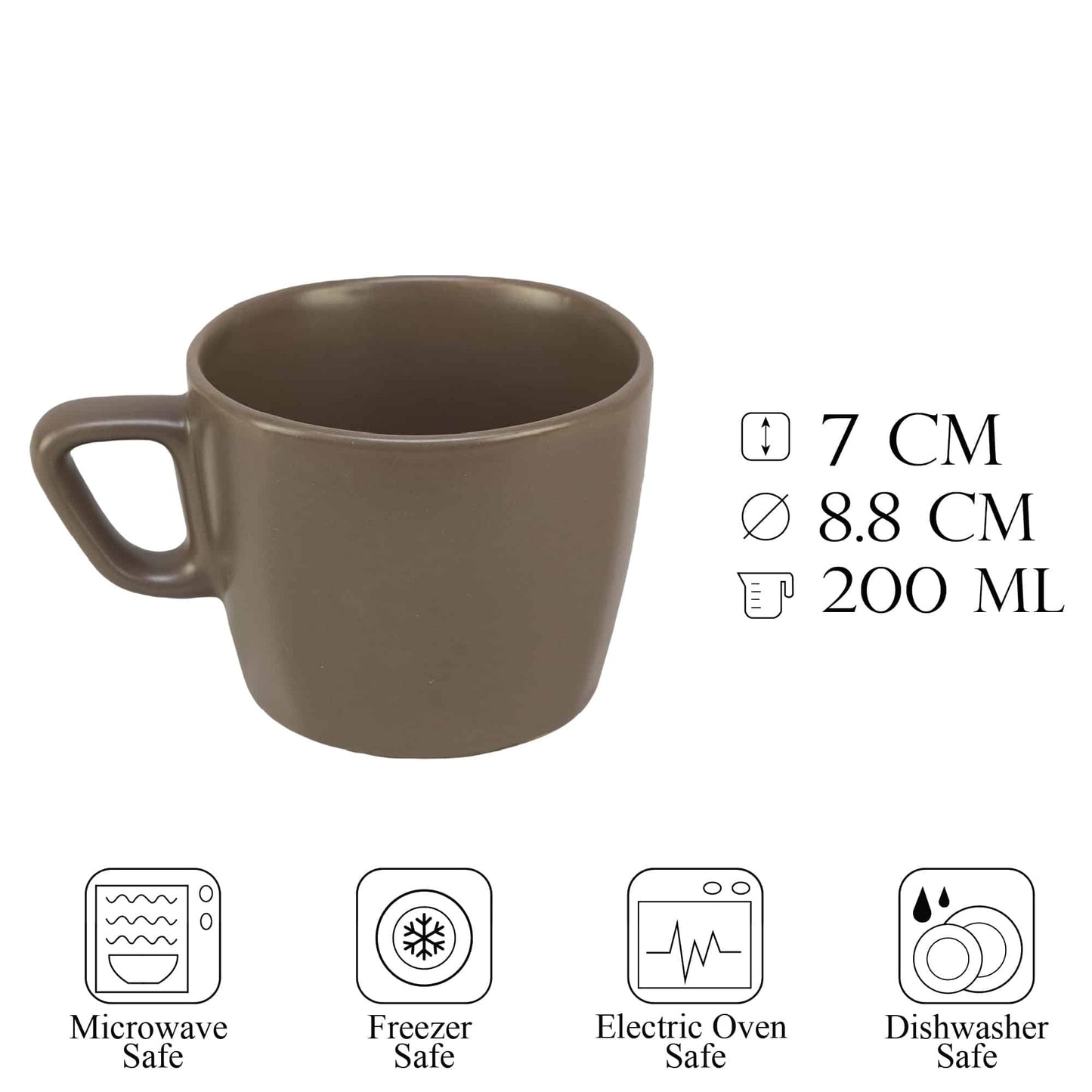 Ceasca cafea Gri Mat, 200 ml