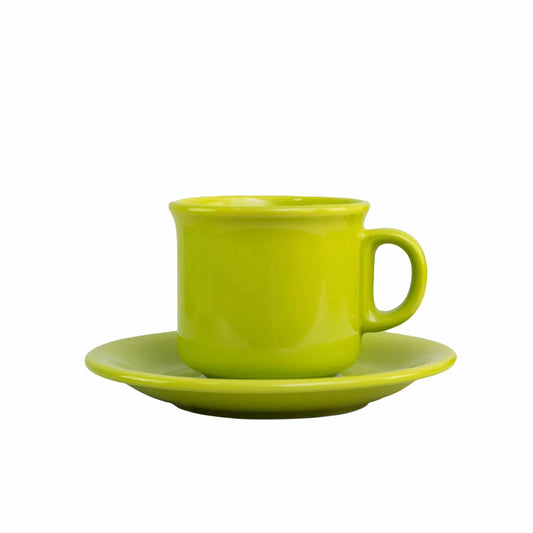 Tazza verde con piattino, 220 ml