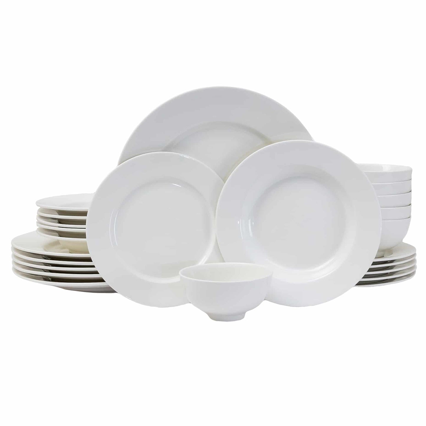 Set farfurii 24 piese, pentru 6 persoane, North Pole, Cesiro, Portelan, Alb