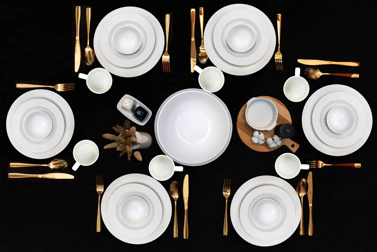 Plate set 32 ​​pieces, for 6 people, North Pole, Cesiro, Porcelain, White