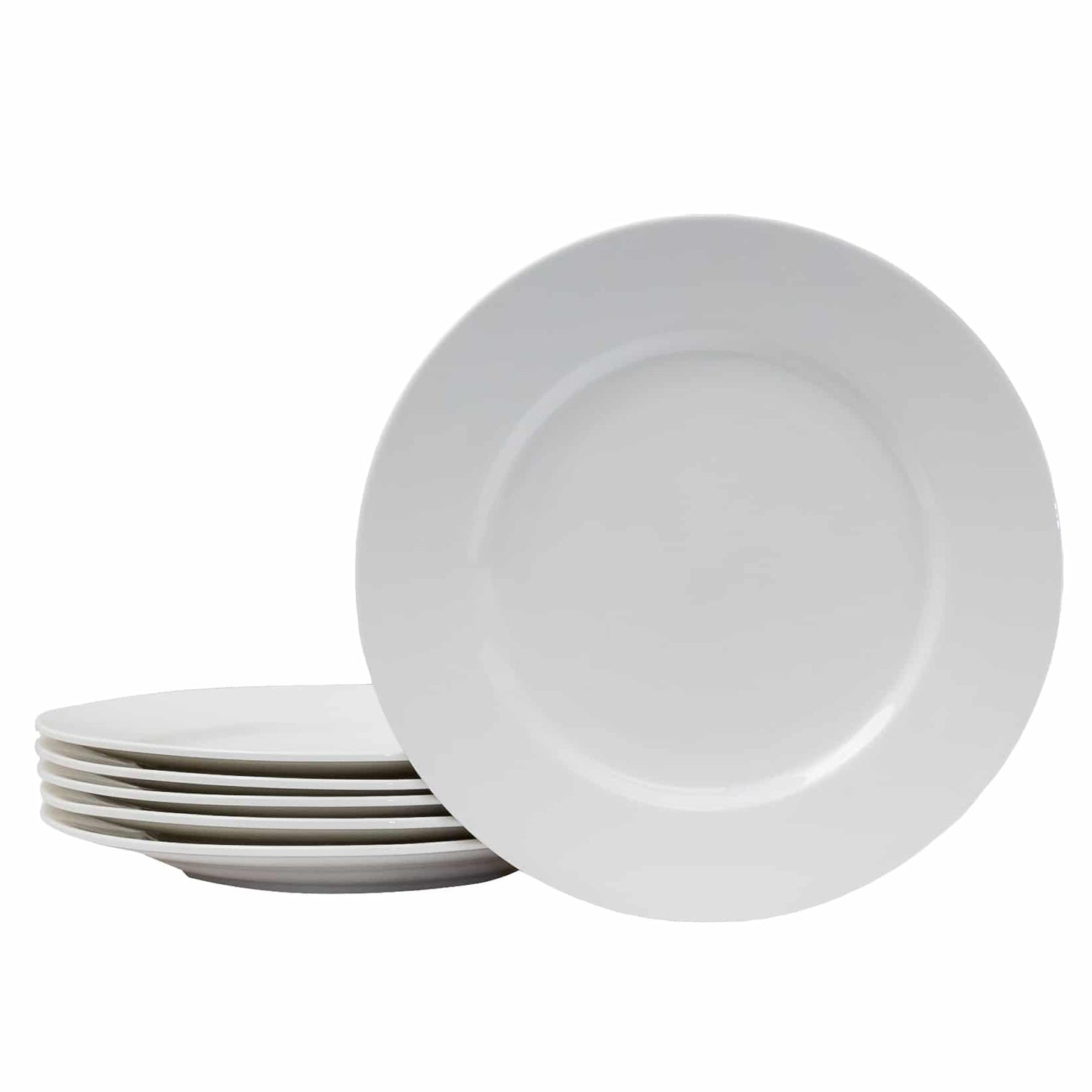 Set of 6 White Porcelain dessert plates, 20 cm