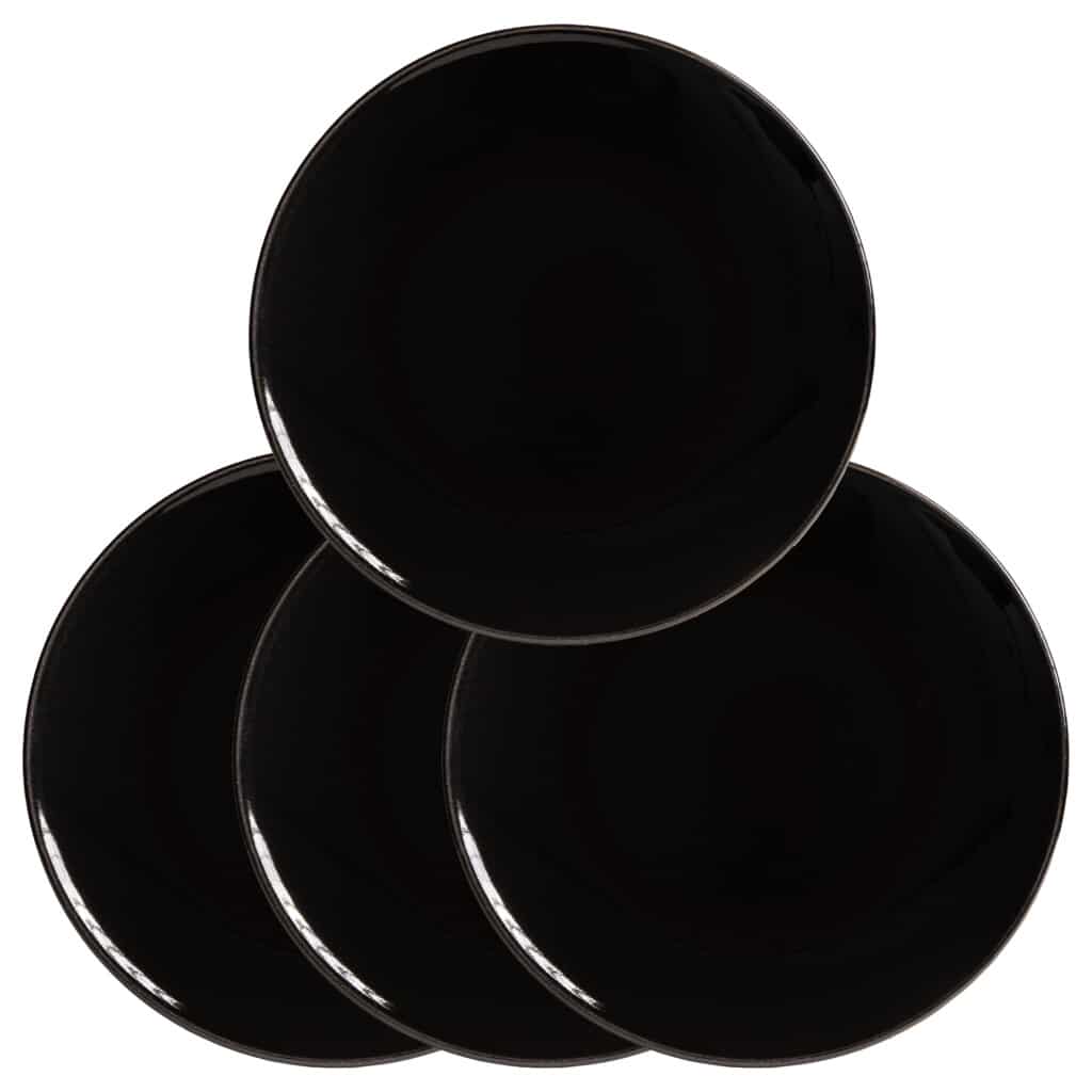 Set 4 farfurii desert negre: Delicii Servite cu Eleganță