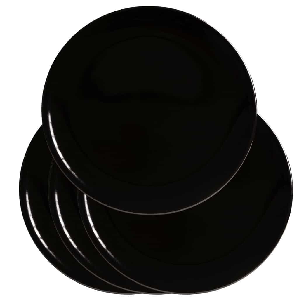 Set of 4 flat plates: Versatility and Style in Gloss Black