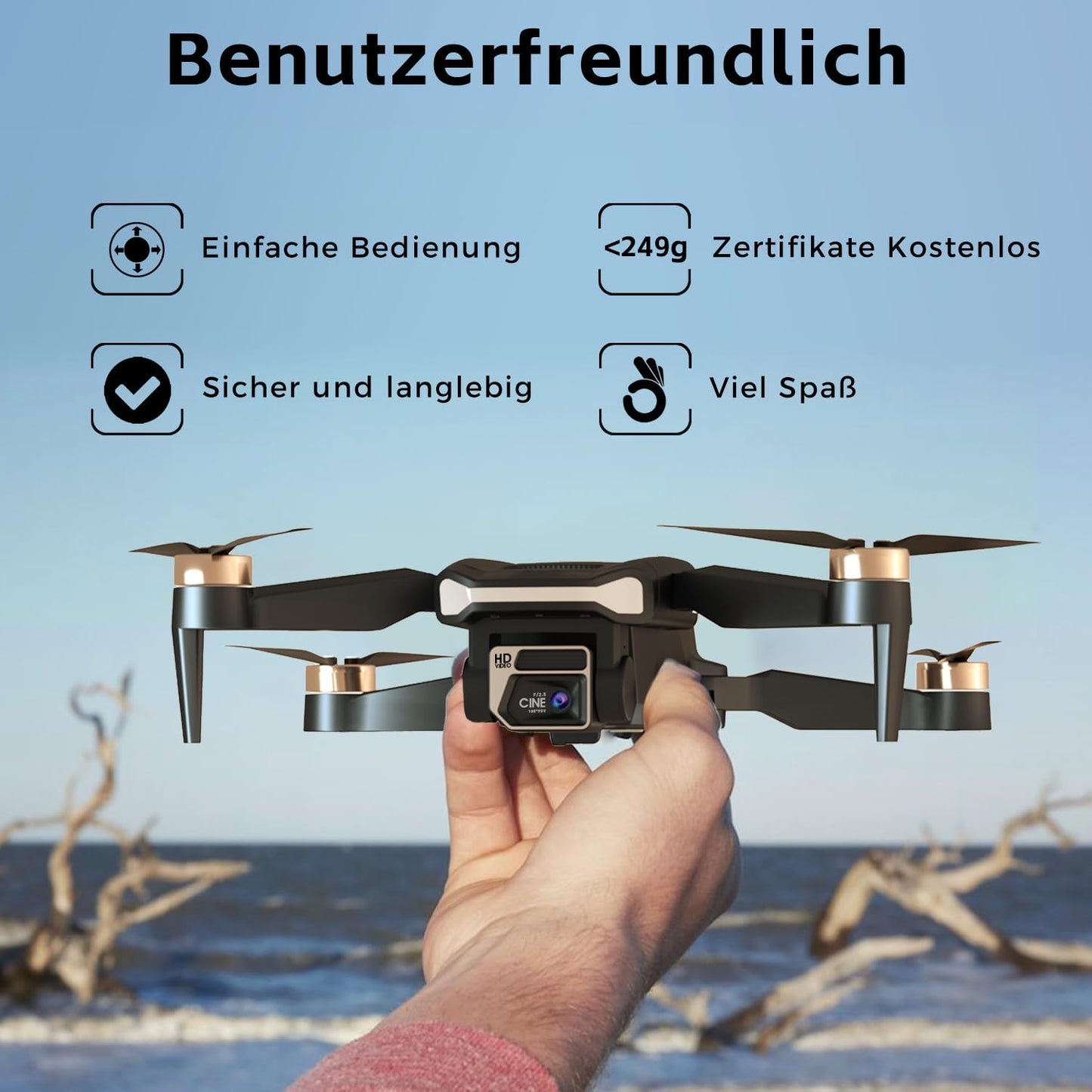 Dronă Lenovo durabilă cu motor fără perii cu timp de zbor super lung de 84 de minute, dronă cu cameră HD 2K pentru începători, Quadcopter CHUBORY A77 WiFi FPV, Follow Me, Hover automat, 3 baterii, geantă de transport