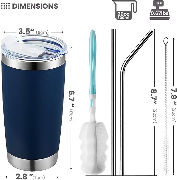 Tazza in acciaio inox con coperchio, doppia parete, isolata sotto vuoto