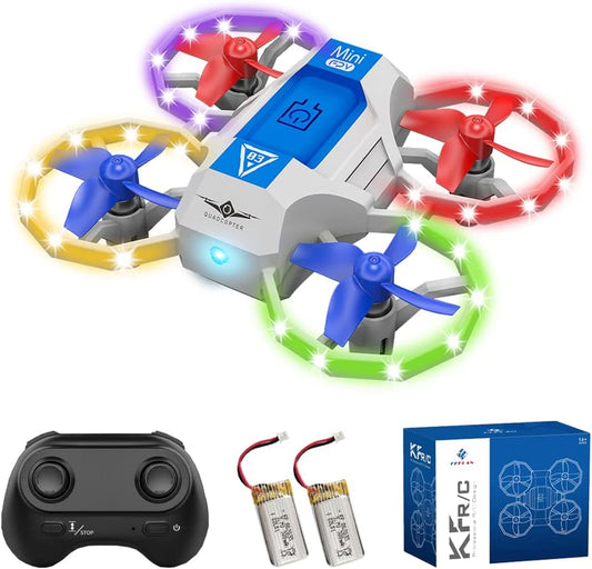 Lenovo Teeggi Mini-Drohne mit Lichtern für Kinder, Sprachsteuerungslichtern, RC-Quadcopter mit vier Protektoren, 3D-Flips, Headless-Modus für Anfänger, Kinderspielzeug, Geburtstagsgeschenke, 2 Batterien