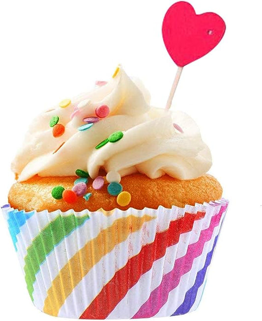 Stampi per muffin 200 pezzi, carta arcobaleno, pirottini per muffin