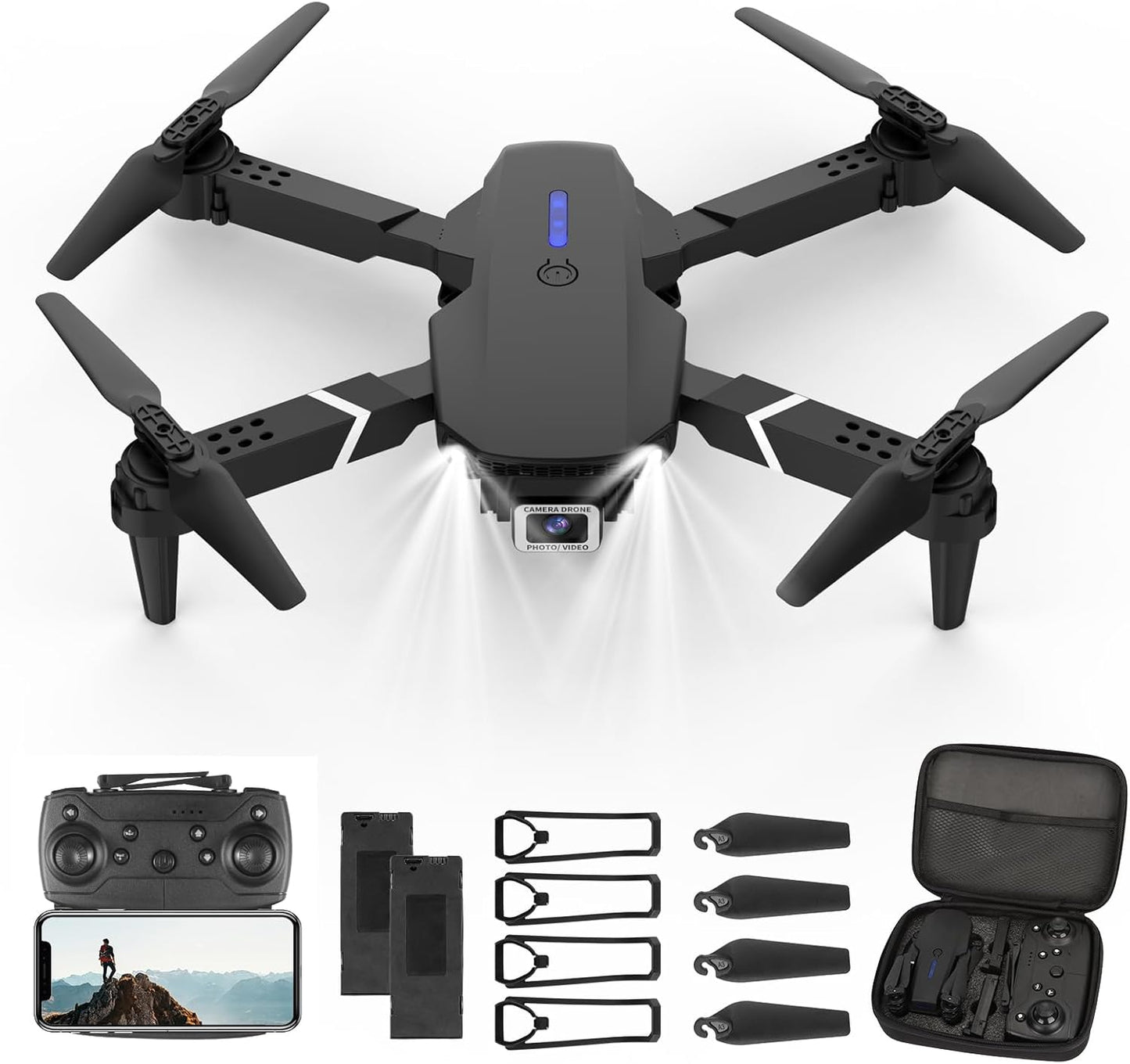 Dronă Lenovo cu cameră HD 4K, dronă RC pliabilă FPV WiFi cu transmisie live pentru copii începători, 2 baterii timp de zbor lung, mod fără cap, zbor în traiectorie, evitarea obstacolelor, decolare/aterizare cu o singură cheie, mod fără cap YYW