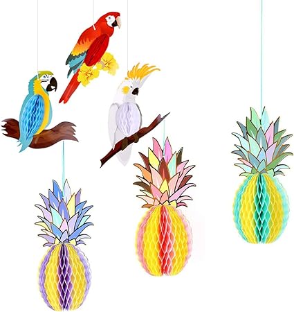 Hawaiian garden tropical decorations 6 pcs