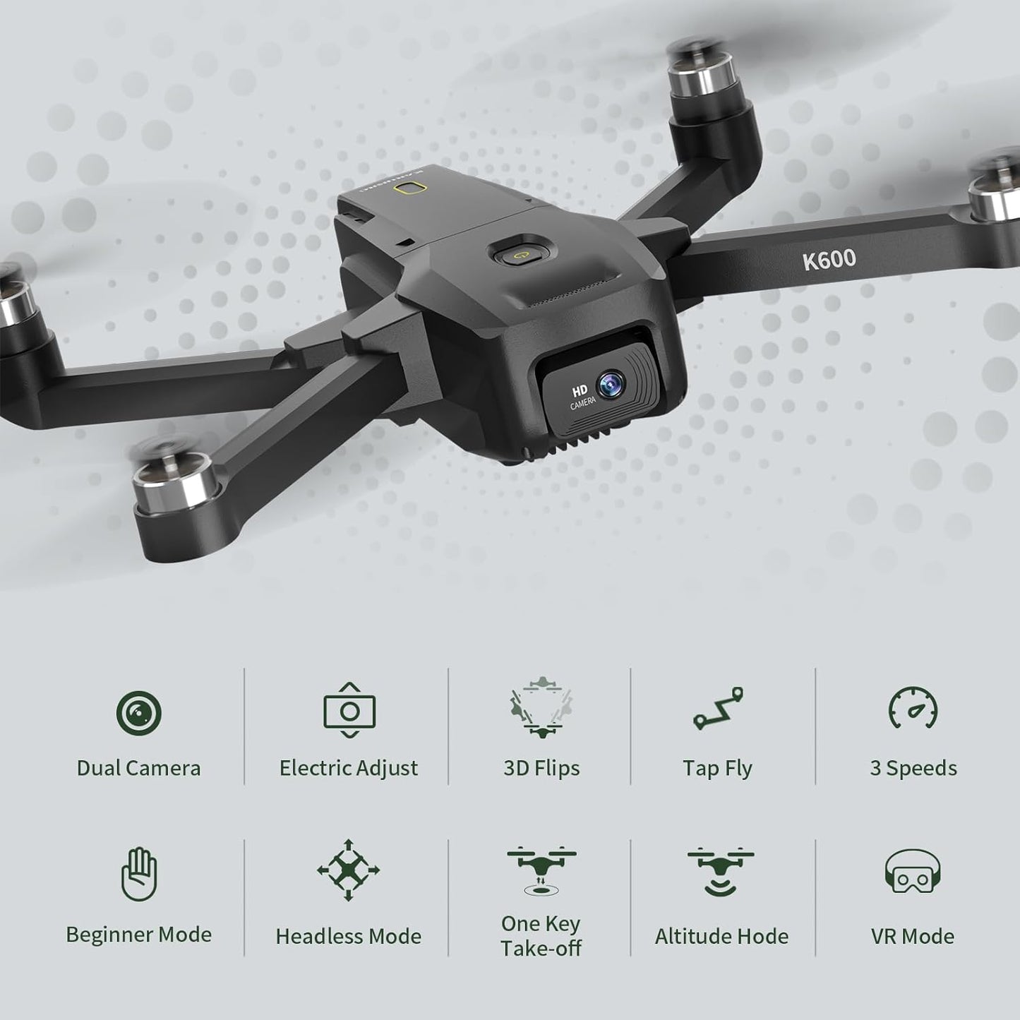 Drone Lenovo con cámara HD 1080p, cuadricóptero RC de doble cámara para niños principiantes, FPV WiFi Live Drone plegable con despegue/aterrizaje con una sola tecla, giro 3D, sensor de gravedad, modo sin cabeza, batería modular