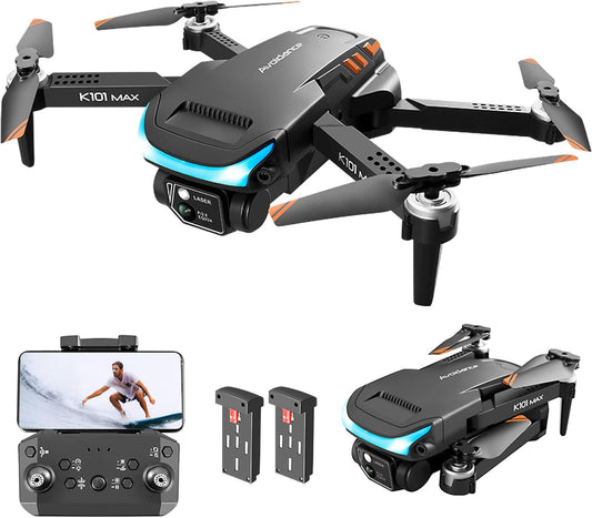 Drone con fotocamera Lenovo per adulti Fotocamera HD 1080P, Drone per principianti con mantenimento dell'altitudine, atterraggio con un tasto, evitamento degli ostacoli, controllo della velocità, modalità senza testa, ribaltamenti 3D, 2 batterie modulari