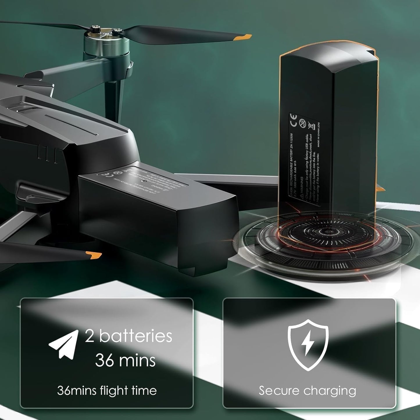 Drone con resistenza motore brushless Lenovo con fotocamera per principianti, quadricottero CHUBORY A68 WiFi FPV con fotocamera HD, hover automatico, vibrazione 3D, modalità senza testa, volo con traiettoria, 2 batterie, borsa per il trasporto