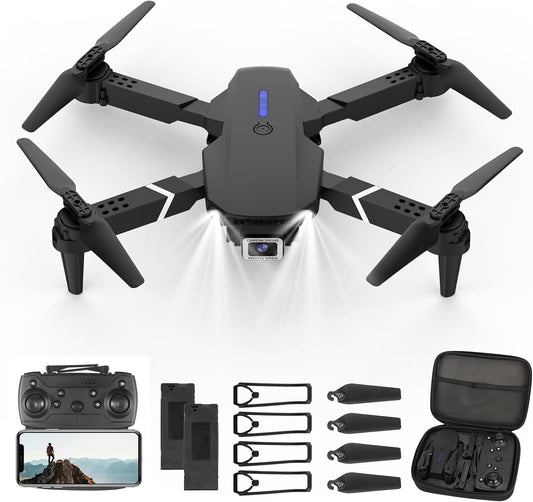 Lenovo Drohne mit 4K-HD-Kamera, Live-Streaming, FPV, WiFi, faltbare RC-Drohne für Kinder, Anfänger, 2 Batterien, lange Flugzeit, Headless-Modus, Flugbahn, Flughindernisvermeidung, Start/Landung mit einer Taste, Headless-Modus