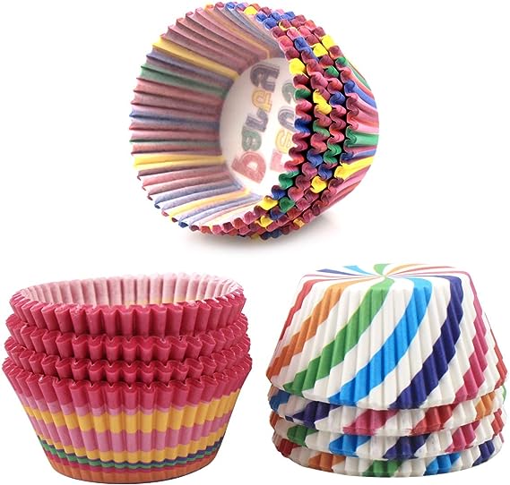 Stampi per muffin 200 pezzi, carta arcobaleno, pirottini per muffin