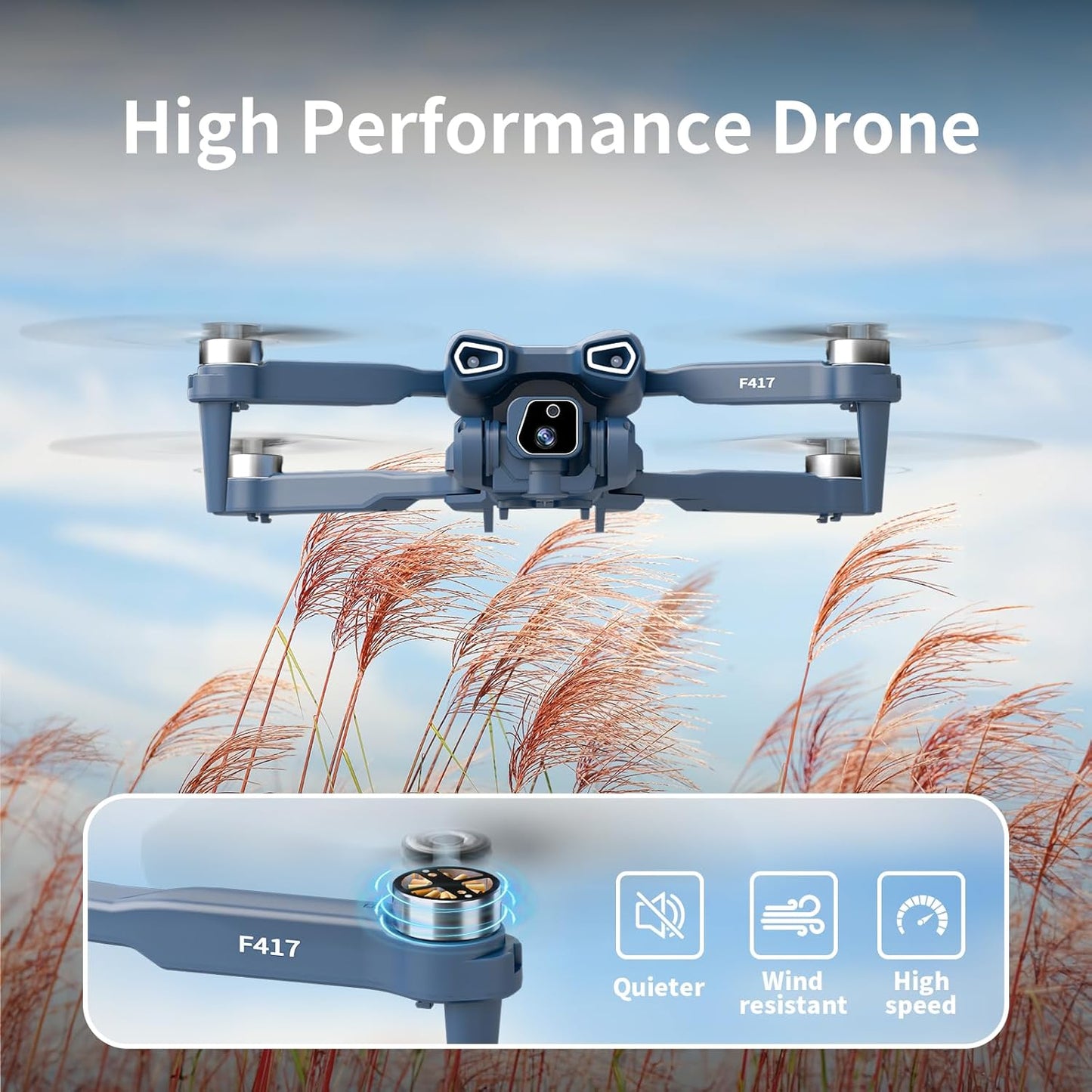 Dronă Lenovo cu motor fără perii cu cameră dublă pentru adulți, drone cu cameră reglabilă 1080P, Quadcopter WiFi FPV RC 5GHz cu poziționare a fluxului optic pentru începători, flip-uri 3D, 2 baterii