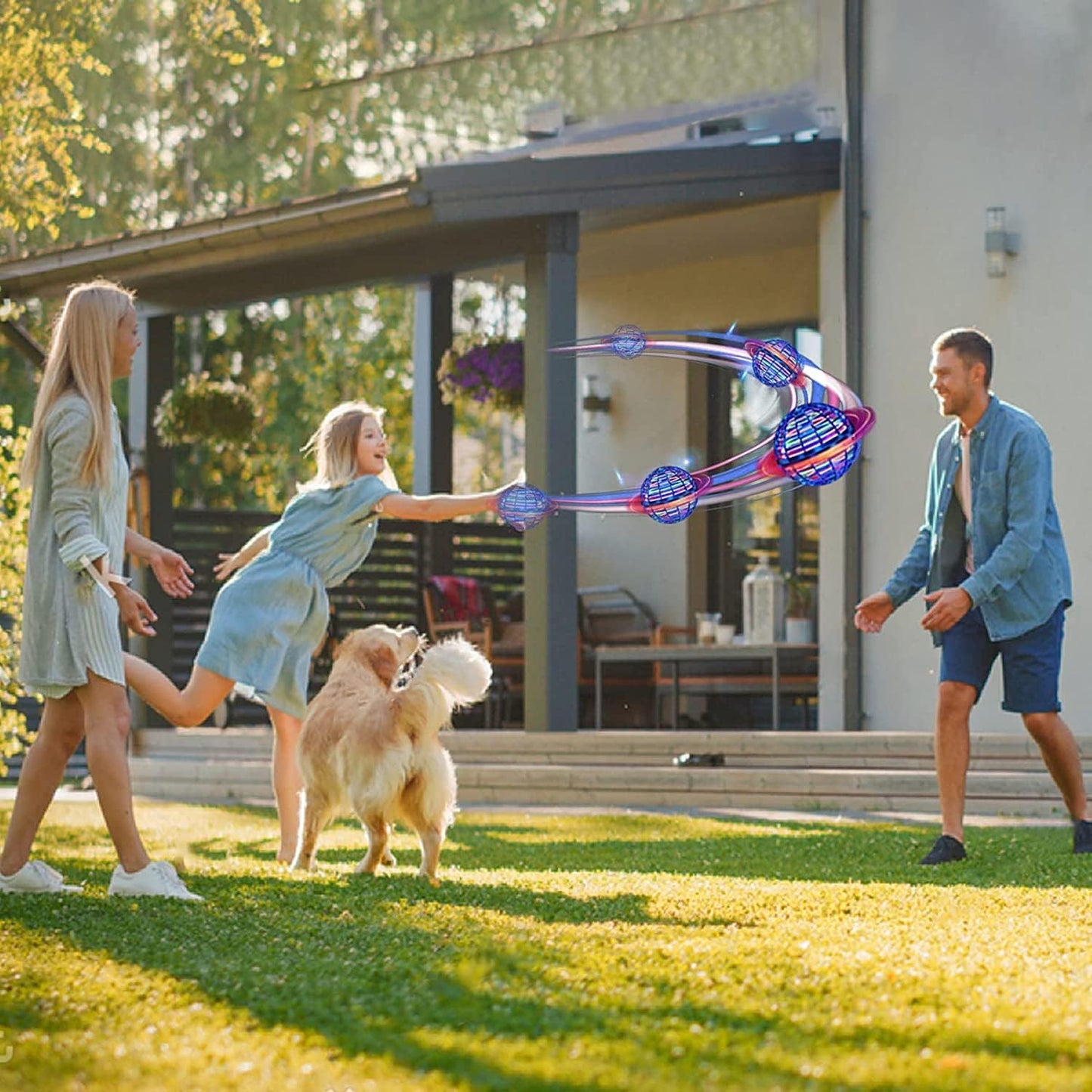 Byuert Palla Volante, Palla Magica Spinner Palla Volante con Luce RGB, Mini Drone per Bambini con Drone a Luce LED Regali Giocattolo per Ragazzi Ragazze Giocattolo per Aeroplano per Interni ed Esterni