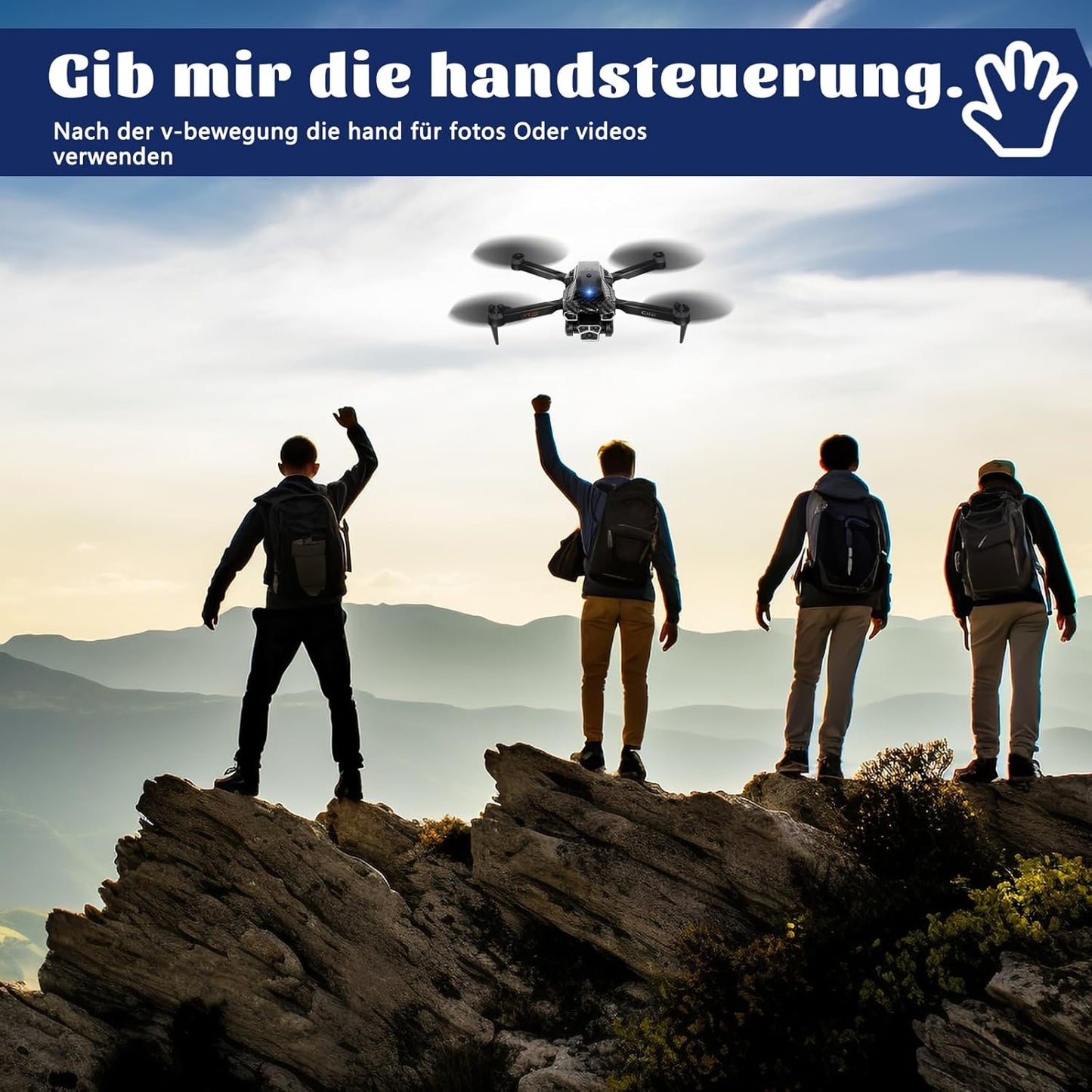 Lenovo Drone con fotocamera HD 4K Drone pieghevole Lungo tempo di volo RC Quadcopter con borsa Circle Flight 3D Flip One Button Return Modalità senza testa Mini Drone Regalo per Principianti Bambini Adolescenti