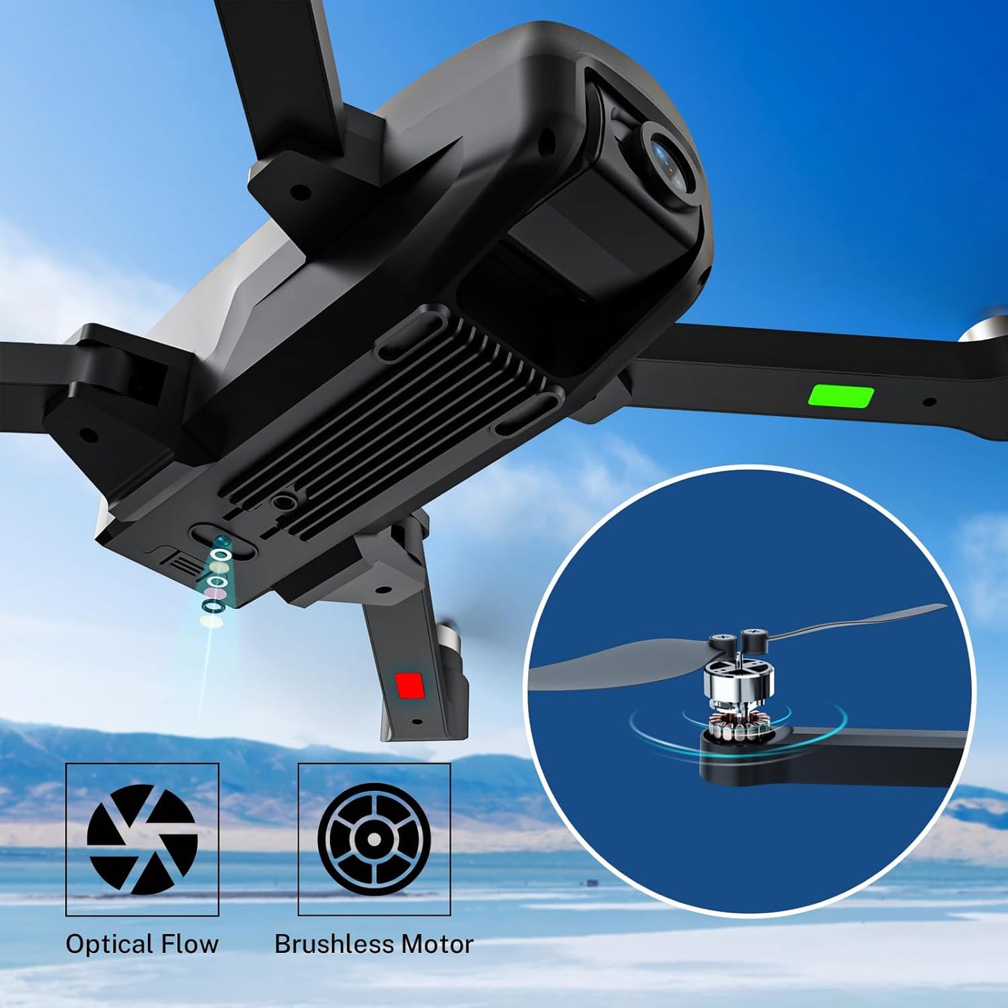 Lenovo GPS HANNWIW H330S Drone con cámara 4k para adultos, RC Quadcopter 5G FPV Transmisión, Menos de 249g, Motor sin escobillas, Largo alcance, Giro inteligente, Flujo óptico, Modo seguimiento Drone para principiantes