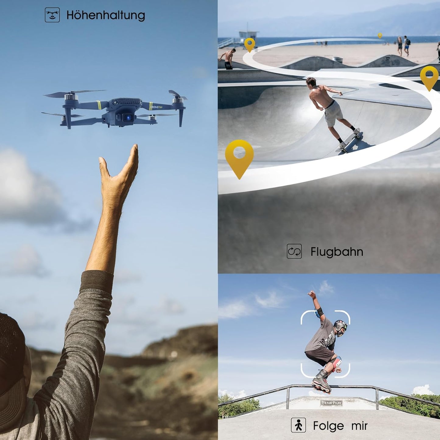 Lenovo Quadcopter Super Endurance, bürstenlose, faltbare Drohne für Anfänger – 40+ Minuten Flugzeit, FPV-WLAN-Drohne mit 120°-Weitwinkel, 2K-HD-Kamera, bürstenloser Motor, Follow Me, Dual-Kameras (2 Batterien)