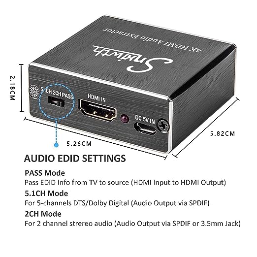 Snxiwth Convertor audio HDMI Convertor 4K HDMI la HDMI