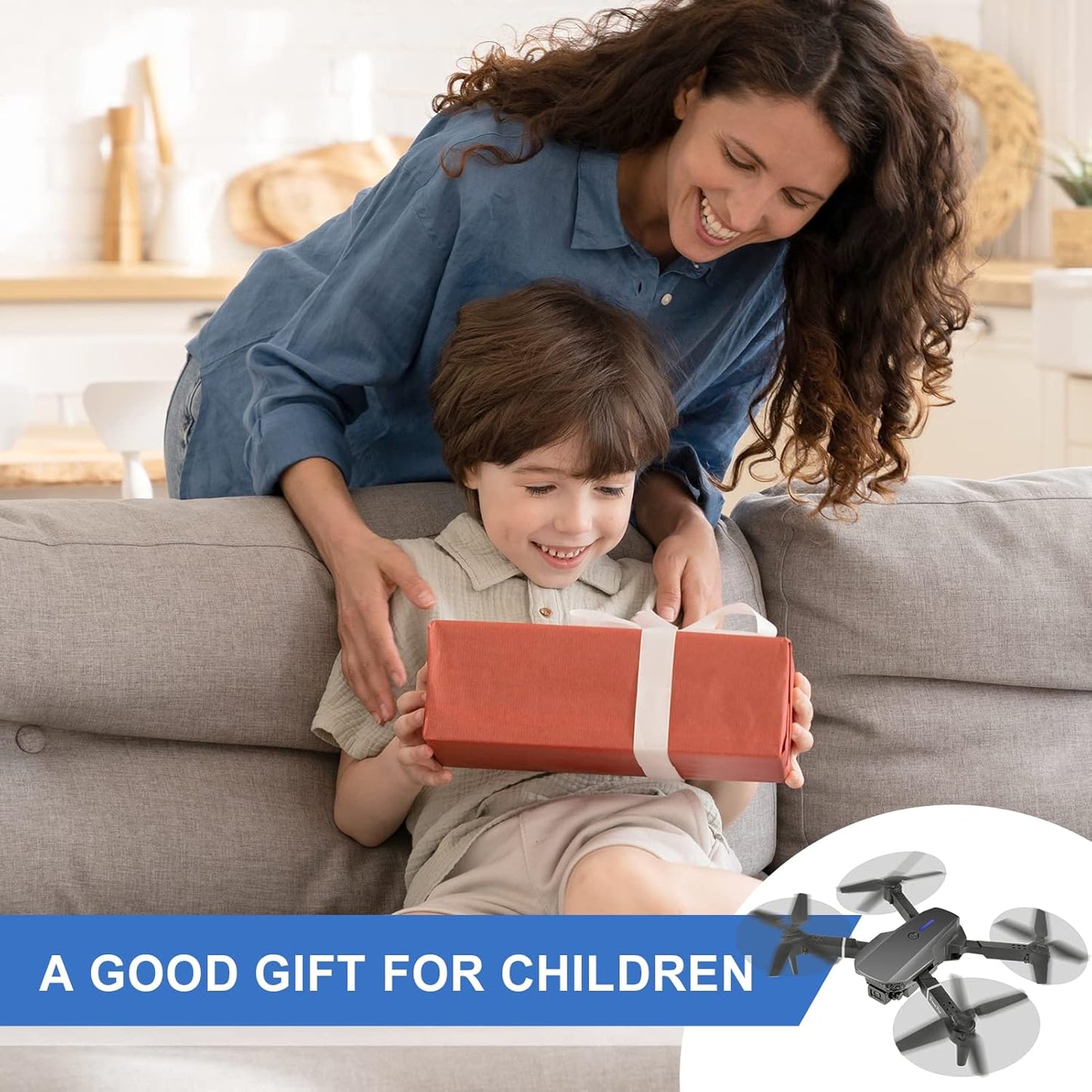 Drone Lenovo con cámara 4K HD, Drone RC FPV WiFi plegable con transmisión en vivo para niños principiantes, 2 baterías, tiempo de vuelo prolongado, modo sin cabeza, vuelo de trayectoria, evitación de obstáculos, una tecla