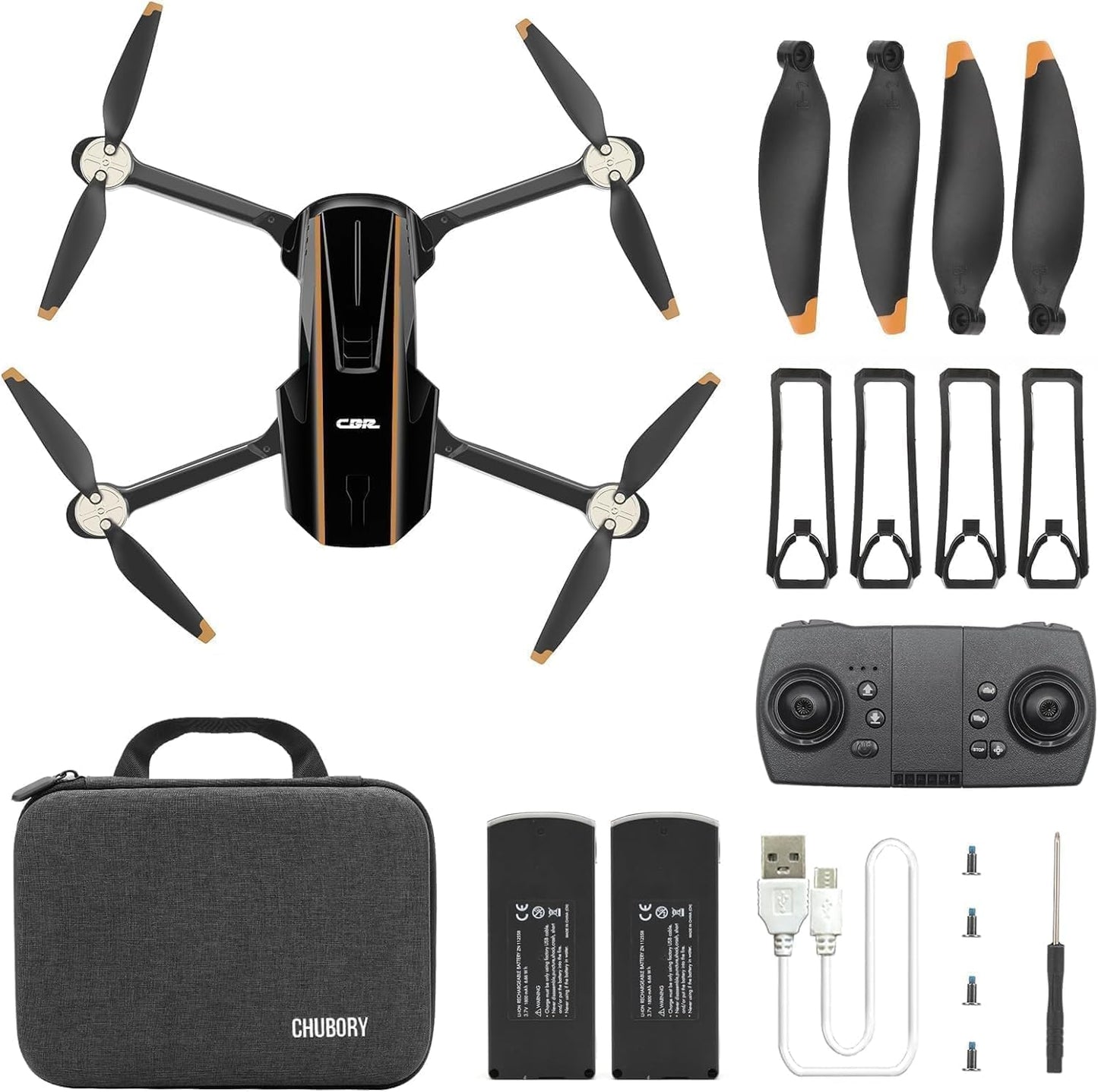 Drone con resistenza motore brushless Lenovo con fotocamera per principianti, quadricottero CHUBORY A68 WiFi FPV con fotocamera HD, hover automatico, vibrazione 3D, modalità senza testa, volo con traiettoria, 2 batterie, borsa per il trasporto