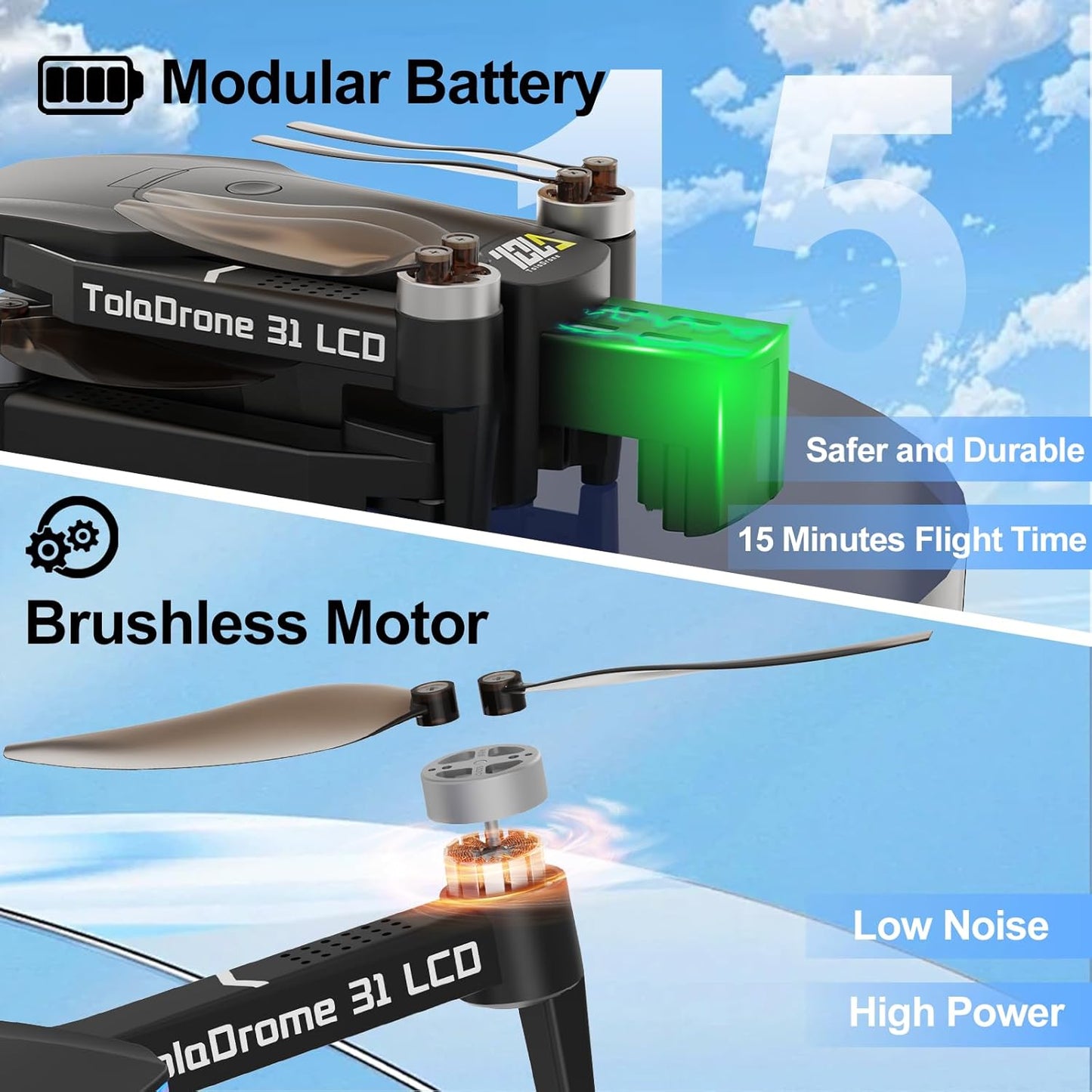 Lenovo Kameradrohne für Erwachsene, bürstenloser Motor, Kameradrohne, LCD-FPV-Drohne, ferngesteuerte Kameradrohne, professionelle Anfängerdrohne für Erwachsene, TD31LCD-Drohne