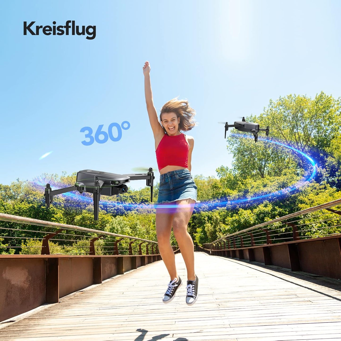 Dronă Lenovo cu cameră 1080P Dronă pliabilă pentru începători, timp de zbor lung, control prin aplicație, Quadrocopter controlat radio, cu geantă Zbor cerc, mini dronă 3D cu rabat, cadou Sansisco pentru copii, adolescenți, negru