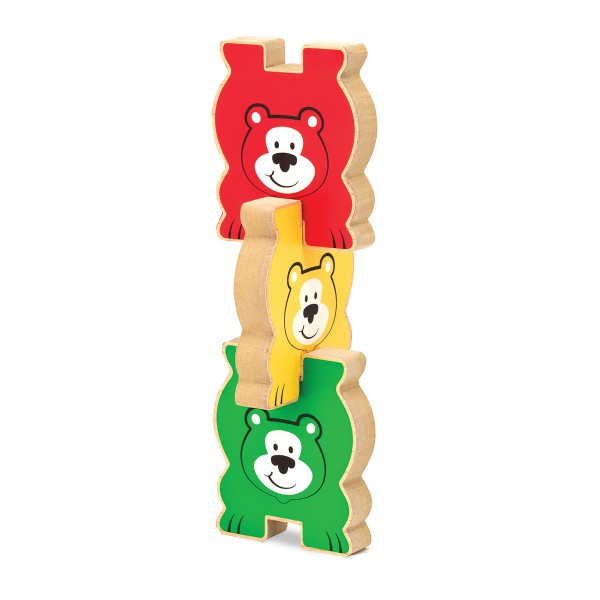 Wooden puzzle in relief Melissa and Doug colorful bears