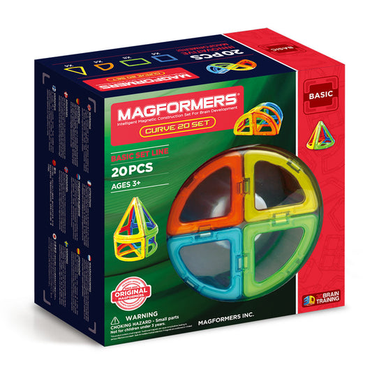 Magnetic construction game Magformers Curve Set - Curves, 20 pieces