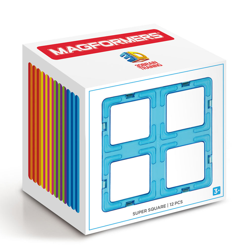 Магнитна строителна игра Magformers Super Square Set - 12 части във формата на квадрат