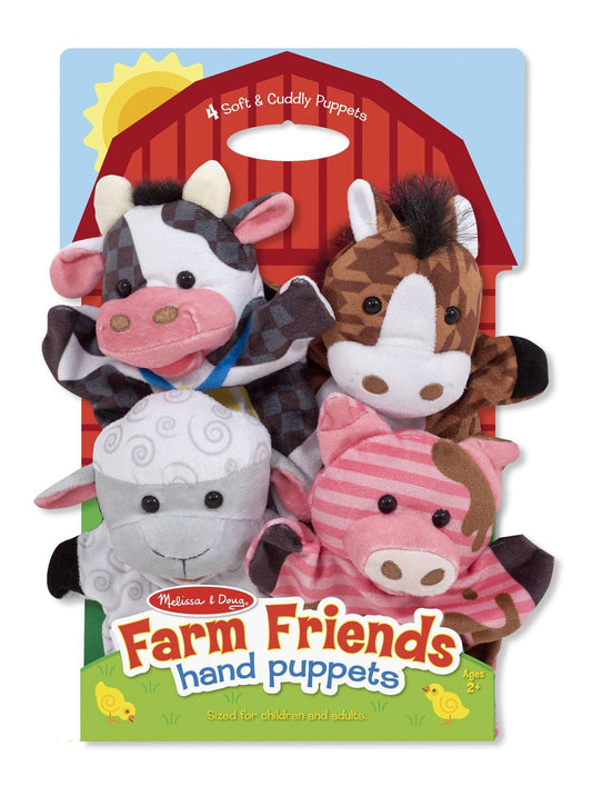 Set of 4 Melissa and Doug Farm hand puppets