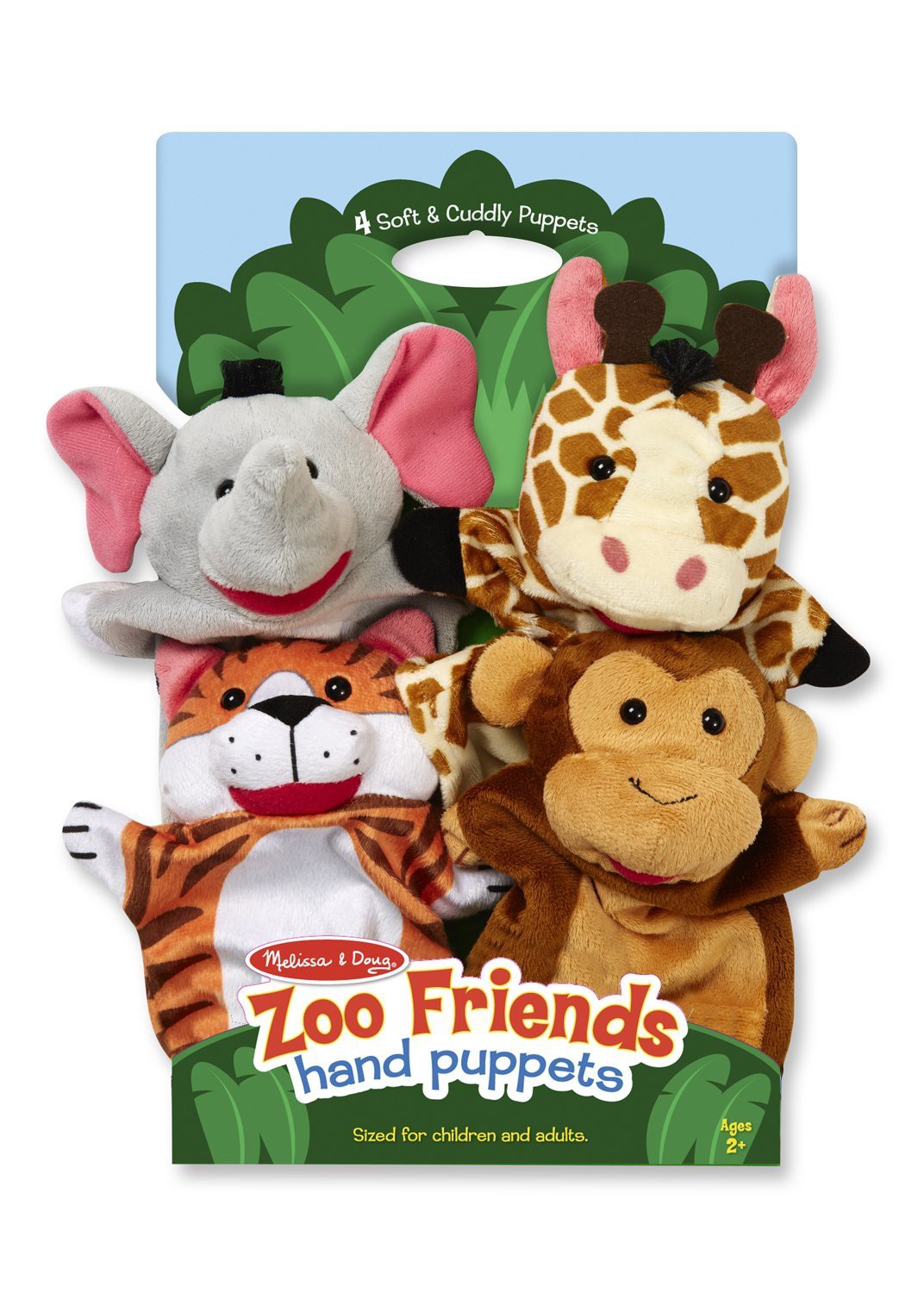 Set of 4 Melissa and Doug Zoo hand puppets