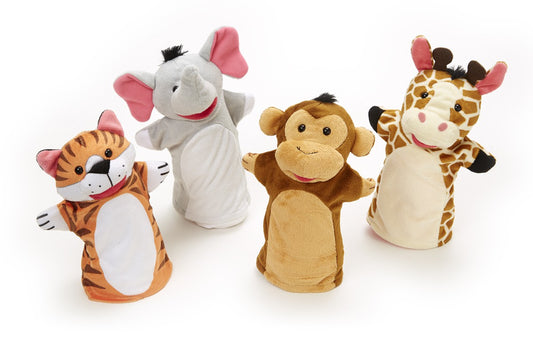 Set of 4 Melissa and Doug Zoo hand puppets