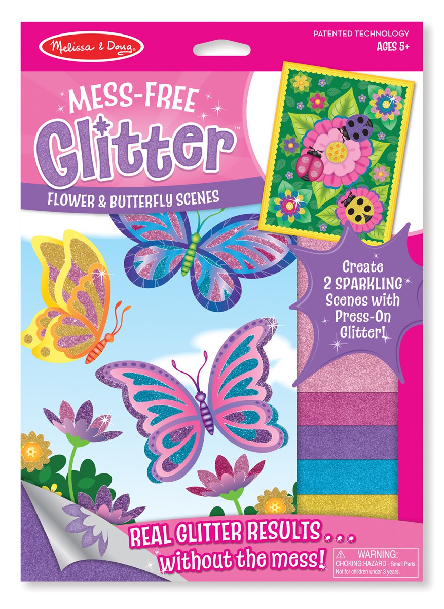 Set creatie cu sclipici Fluturi si flori Melissa and Doug