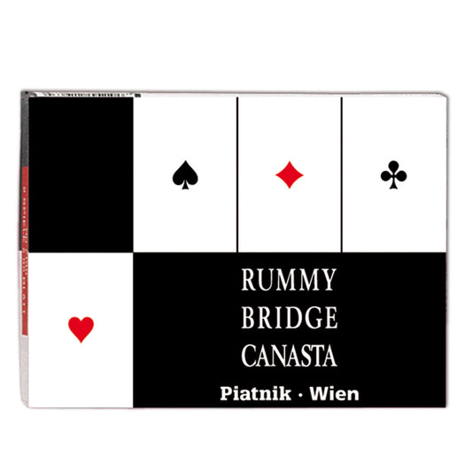 Set carti de joc Rummy, Bridge, Canasta, 2 pachete - Piatnik