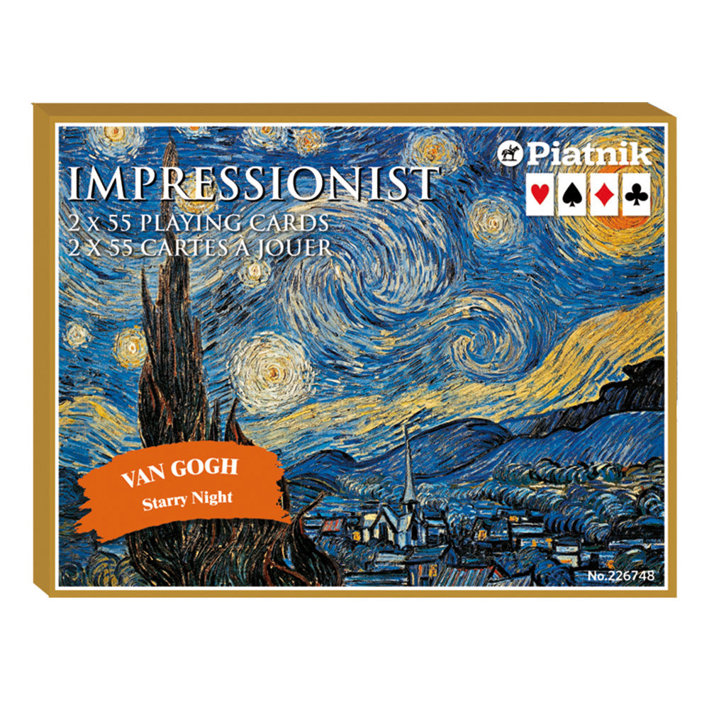 Juego de naipes de lujo, 2 x 55, La noche estrellada de Van Gogh - Piatnik