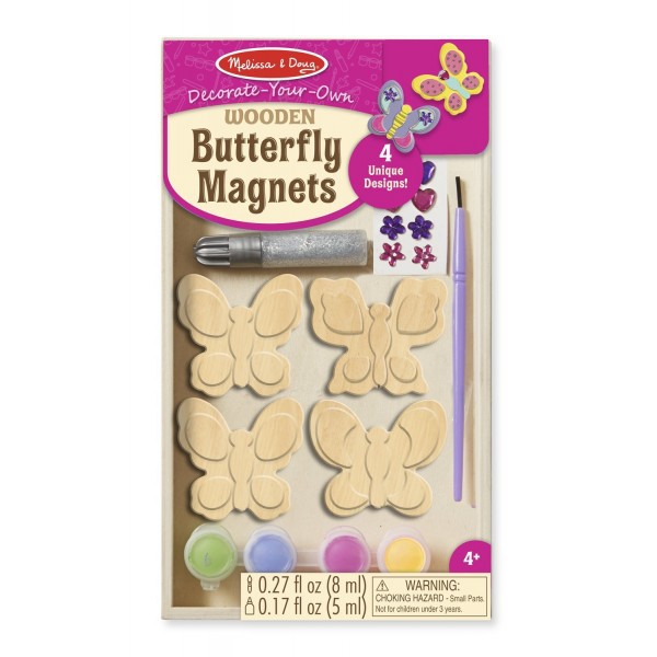 Magnetic wooden butterflies creation set