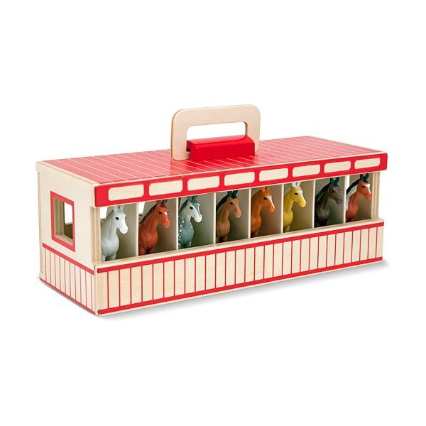 Melissa and Doug 8-Horse Portable Stable