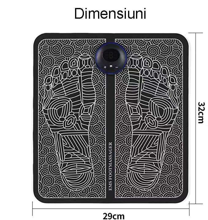 Massaggiatore plantare, ricarica USB, elettrostimolazione, miglioramento della circolazione, 19 livelli di intensità