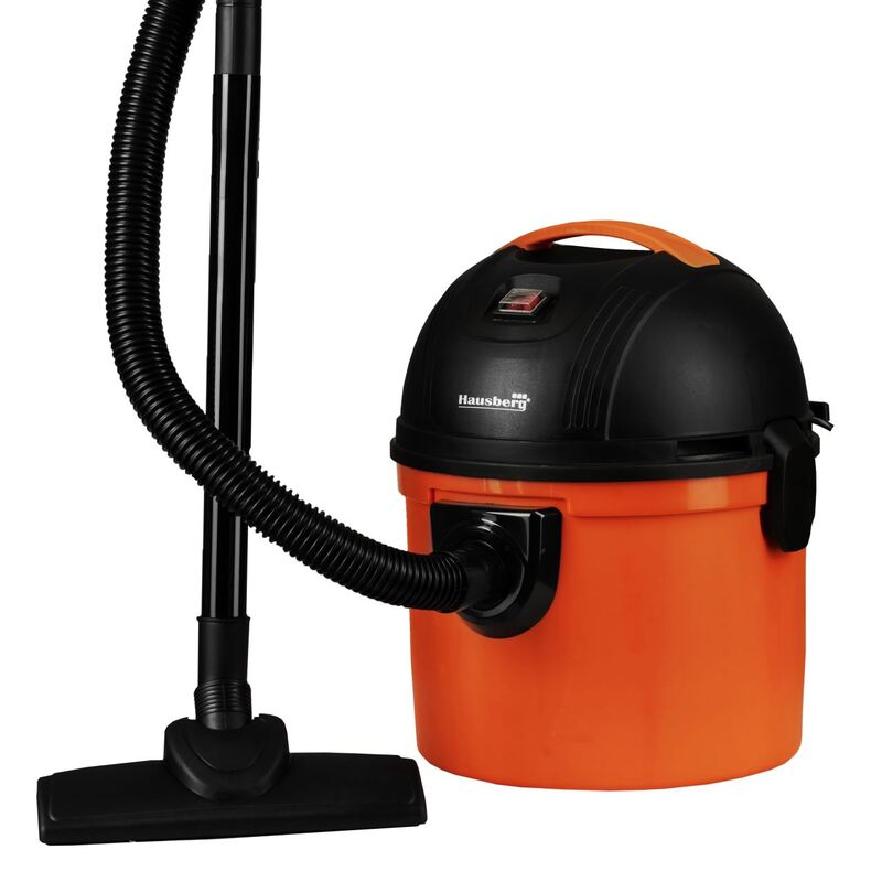 Aspirapolvere con aspirazione solidi e liquidi Hausberg HB-2095, 1200 W, Grande capacità 15 L, Arancione/Nero30993