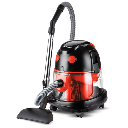 Vacuum cleaner with water filtration Hausberg HB-2880, Power 2400W, Capacity 20L, Noise Level 85dB, Washable Filter, Red/Black