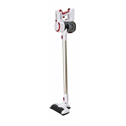 Vertical vacuum cleaner Hausberg HB-2027, power 220W, without bag, capacity 0.25 l, washable filters, 2 speeds, rotating brush, working time 20-40 min, White