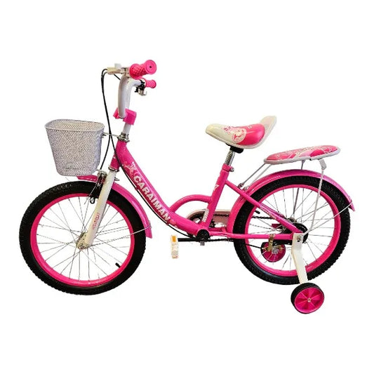 Fahrrad CARAIMAN 12G Pink, 12-Zoll-Räder, Zusatzräder, Alter 3-5 Jahre