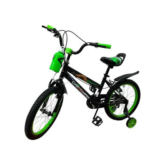 Fahrrad CARAIMAN 14J, Grün, Für Kinder von 4-6 Jahren, 14-Zoll-Räder, mit Flaschenhalter und Hilfsrädern