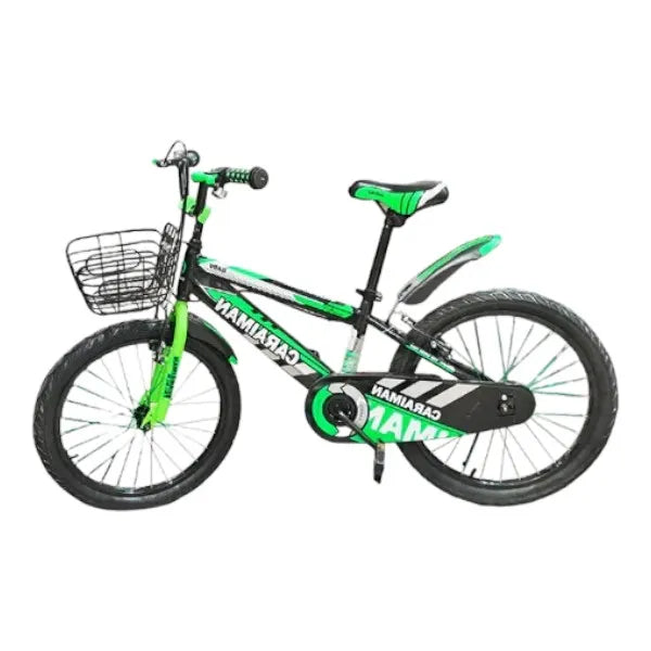 CARAIMAN 20BJV bicycle, Green with Brake, Basket included, For Boys / Girls 7-12 years old