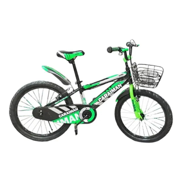 CARAIMAN 20BJV bicycle, Green with Brake, Basket included, For Boys / Girls 7-12 years old