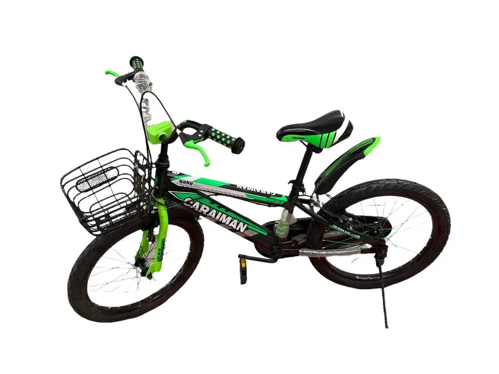 CARAIMAN 20BJV bicycle, Green with Brake, Basket included, For Boys / Girls 7-12 years old