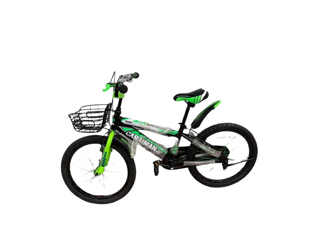 CARAIMAN 20BJV bicycle, Green with Brake, Basket included, For Boys / Girls 7-12 years old