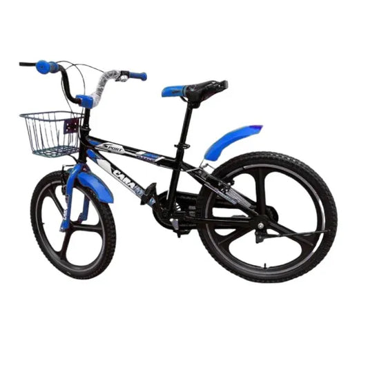 Bicicleta CARAIMAN 20BT, NEGRO-AZUL, 20 pulgadas, Cesta, para 6-11 años